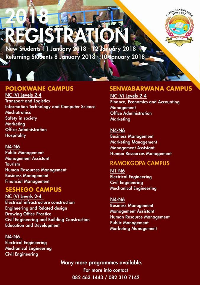 1707444991 79 Capricorn TVET College Registration 2019 Courses Eligibility Criteria and Admission Capricorn TVET College Registration 2019 Courses, Eligibility Criteria and Admission Procedure.