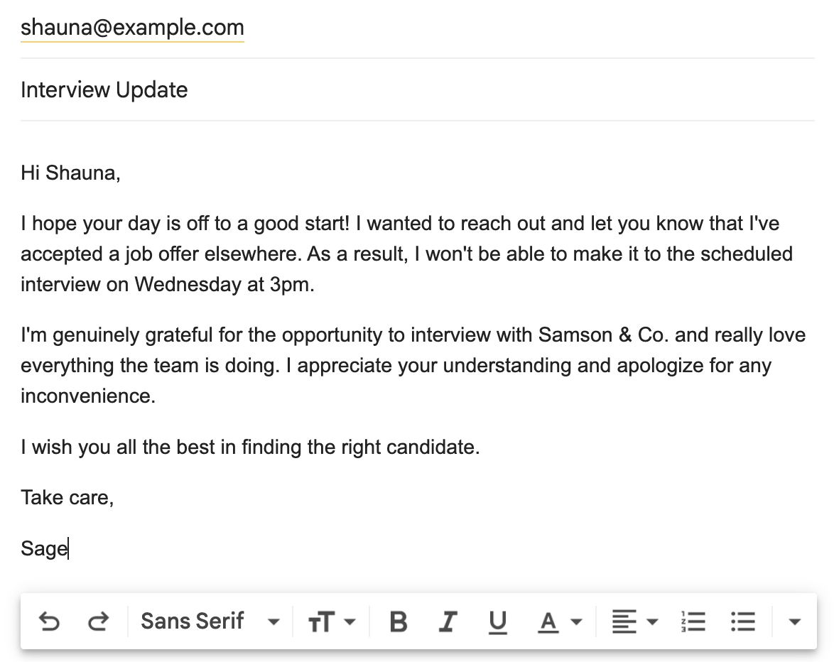 cancelling interview How to: Cancel an interview | cancelling interview