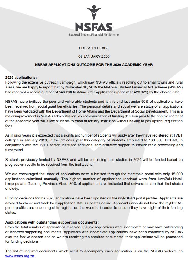 news nsfas NSFAS news / NSFAS updates – NSFAS Bursary