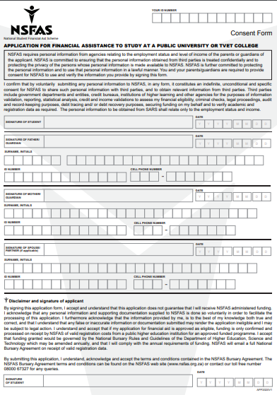 nsfas consent Download a NSFAS consent form – NSFAS Bursary