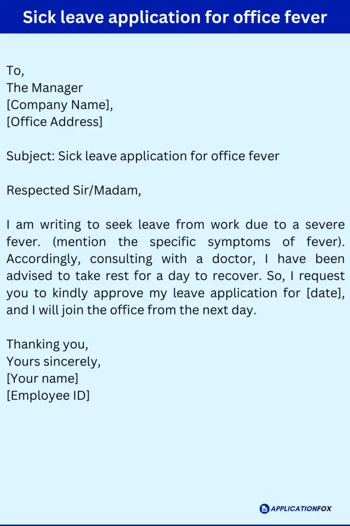 sick leave How to Write a Sick Leave Application and Email (With Template)